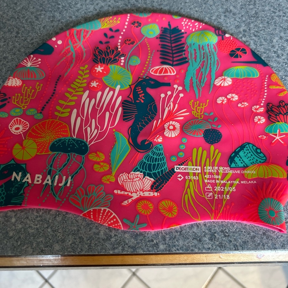 Nabaiji Kids Swim Cap - Pink and Blue
